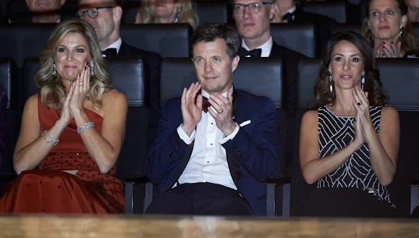 King Willem-Alexander of The Netherlands and Queen Maxima of the Netherlands, Crown Princess Mary of Denmark and Crown Prince Frederik of Denmark, Queen Margrethe of Denmark and Prince Henrik of Denmark, Princess Marie of Denmark at The Black Diamond in Copenhagen 