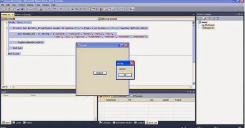 Array pada Visual Basic 2010 image.