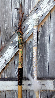 Alder Wild Hunt Staff and Holly White Witch Staff from MoonsCrafts )0( Alder Wild Hunt Staff and Holly White Witch Staff from MoonsCrafts