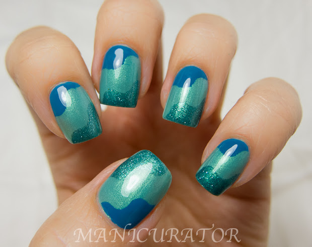 waves nail art with tutorial