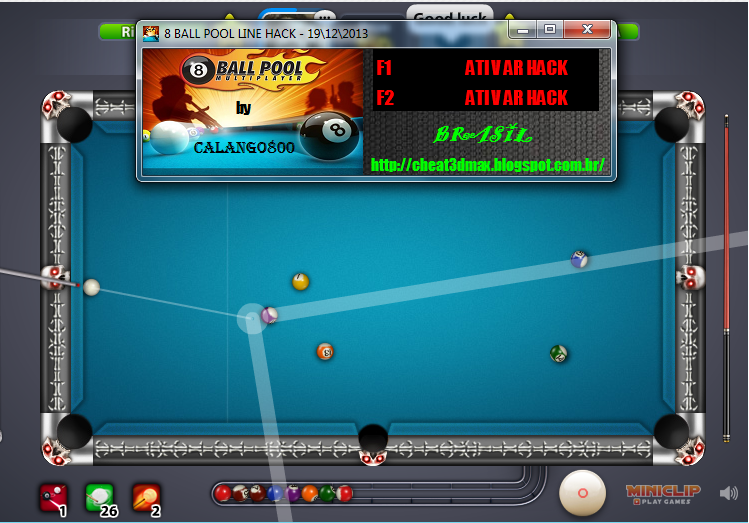 8 ball pool trainer hack- guide line and line size and arquiv ct. 