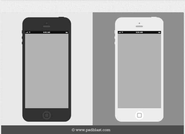 Flat iPhone Wireframe Free PSD Flat iPhone Wireframe Free PSD