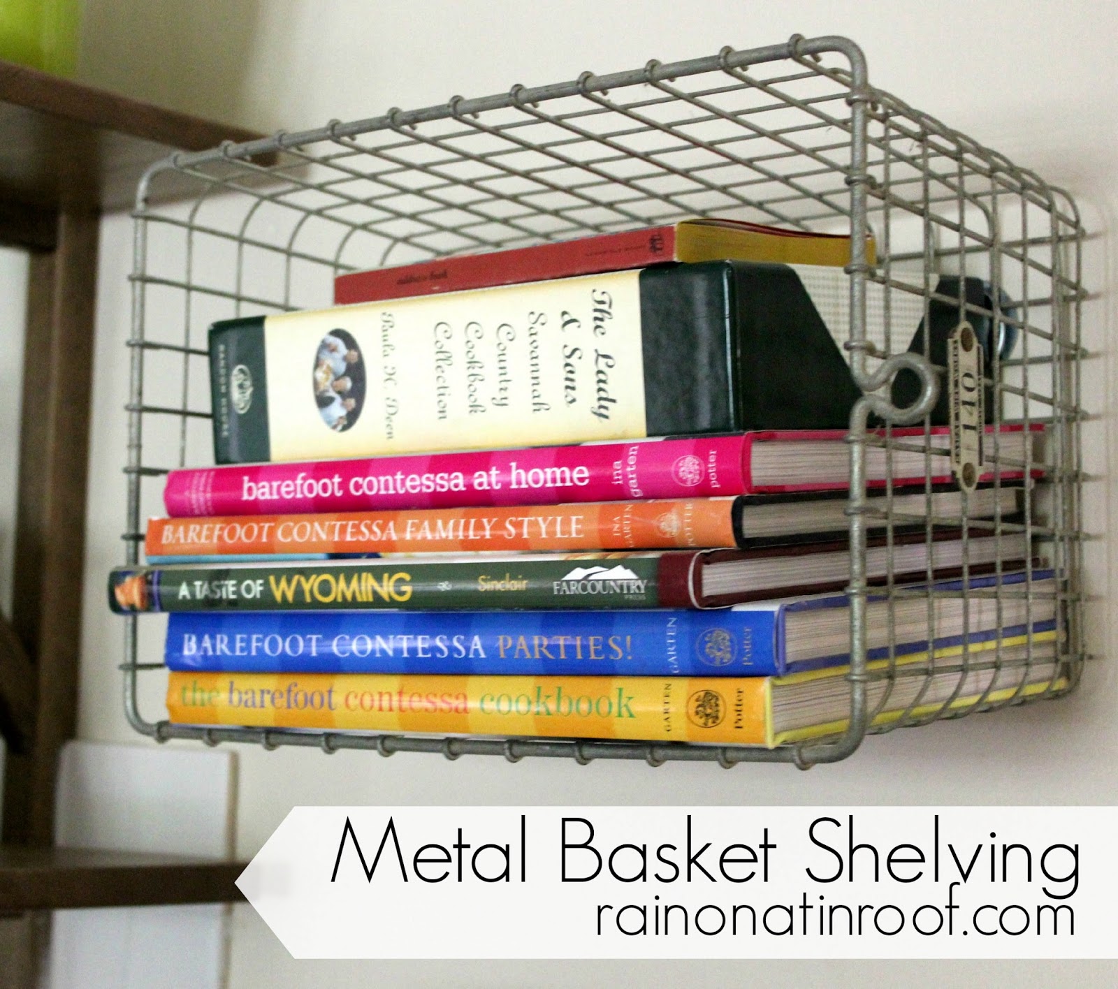 DIY Metal Basket Shelving (With Old Locker Baskets)