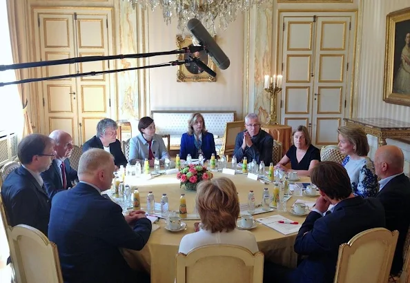 Queen Mathilde of Belgium attends a congress on various forms of bullying at the Royal Palace in Brussels