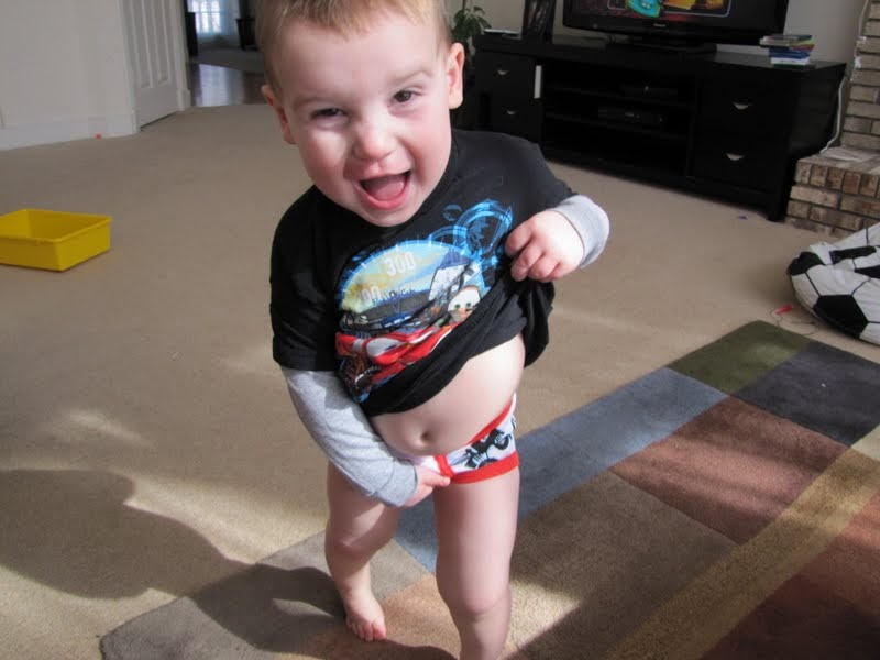 The Gregor Family Drew's first pair of underwear