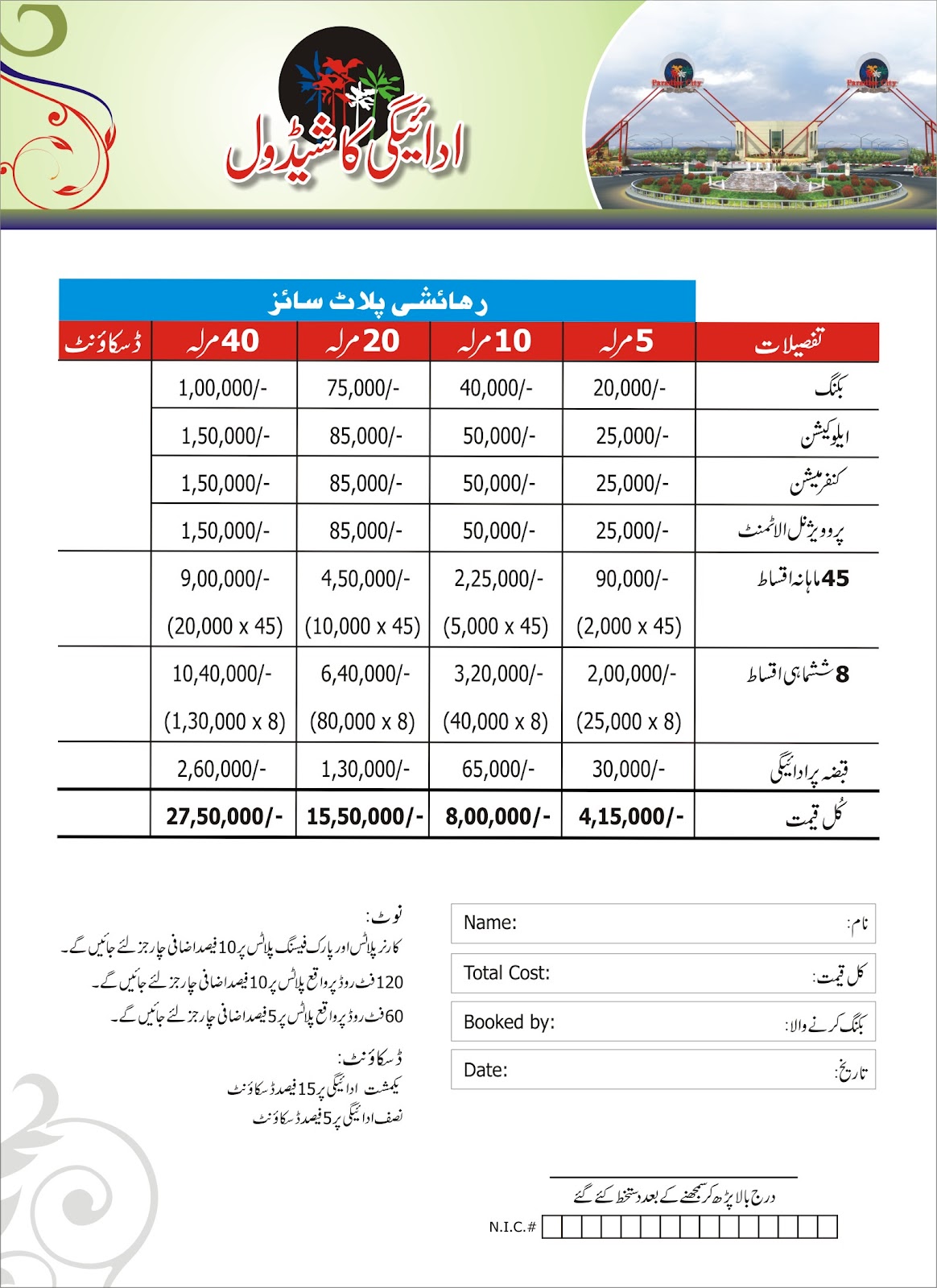 Paradise City Nowshera Price List of Plots