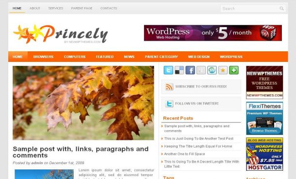 Free Light Gray Orange Jquery Wordpress Theme Free Light Gray Orange Jquery Wordpress Theme