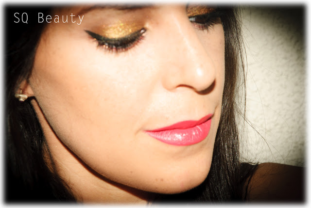 Maquillaje eyeliner y contrastre, dorado, rosa, Eyeliner and contrast makeup, gold, pink, Silvia Quirós