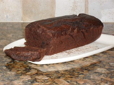 Really damn decadent. There is so much chocolate in this thing. Pumpkin chocolate bread looking artsy and decadent