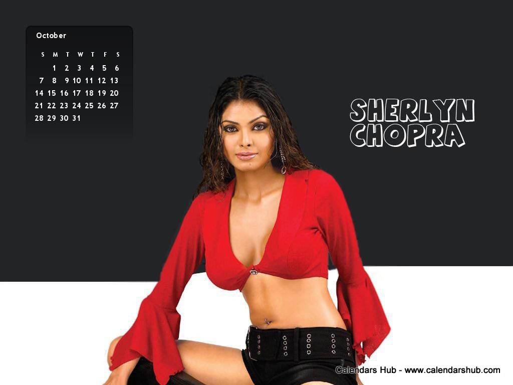 Sherlyn Chopra October 2012 Desktop Wallpaper Calendar - Calendarshub ...
