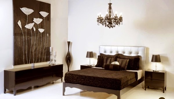 brown bedroom ideas: large room white-brown strike