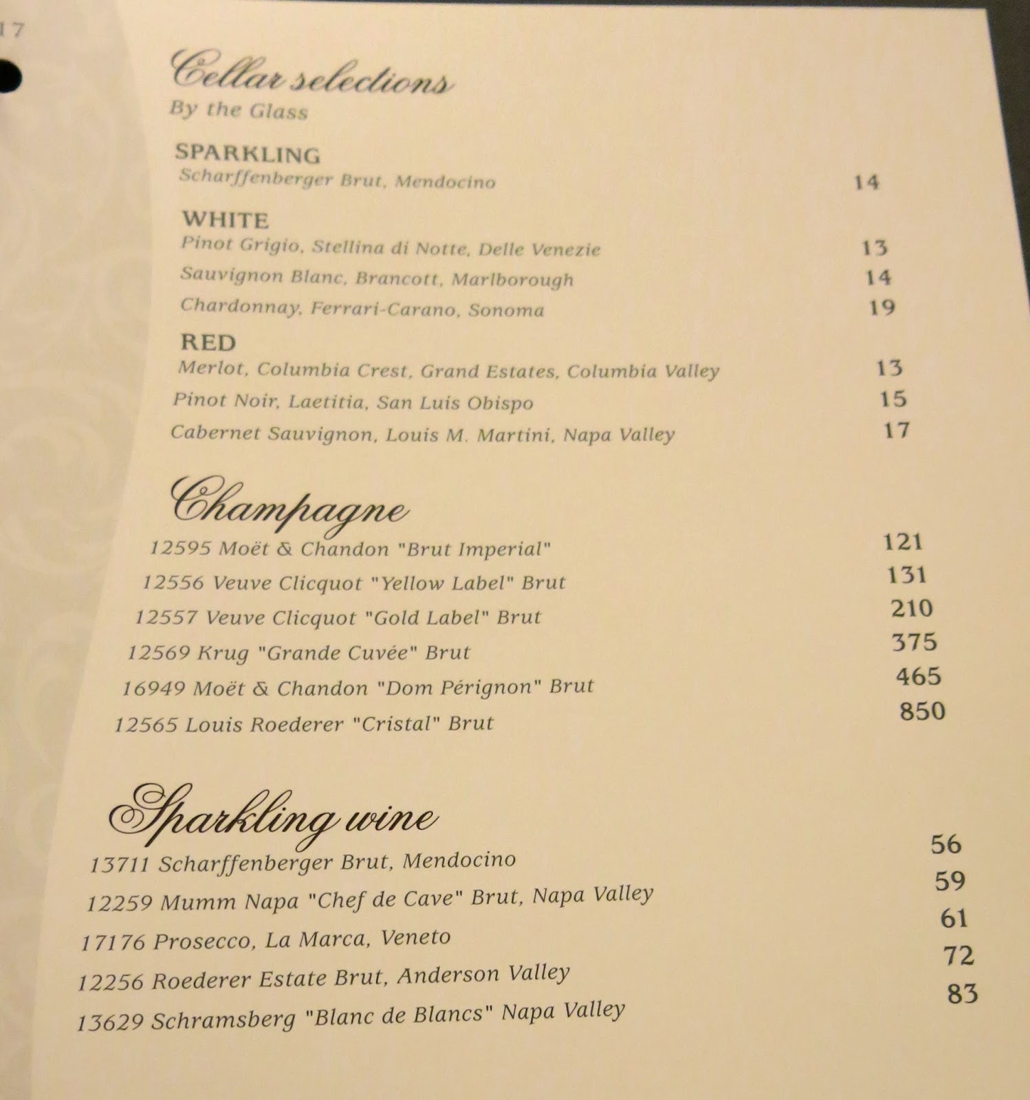 LAS VEGAS DAZE Bellagio Room Service Menu (update on 11/22/2014)
