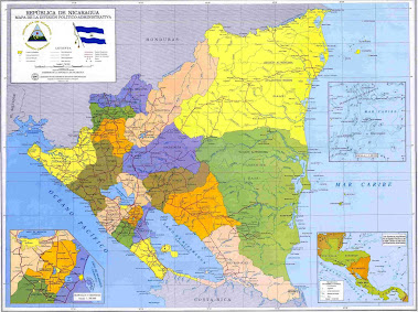 Mapa político de nuestra bendita patria soberana Nicaragua.