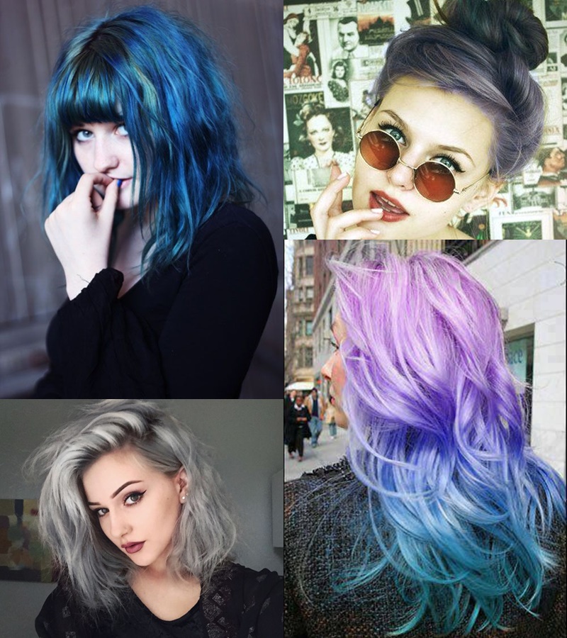 PINTEI O CABELO DE AZUL COM XADREZ 