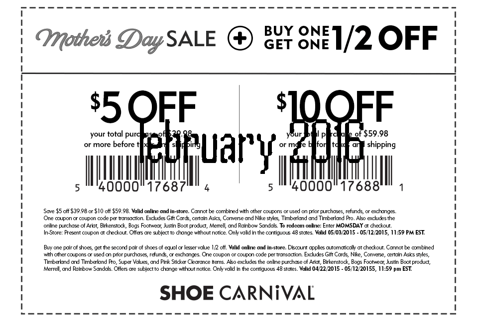 Shoe carnival discounts and coupons