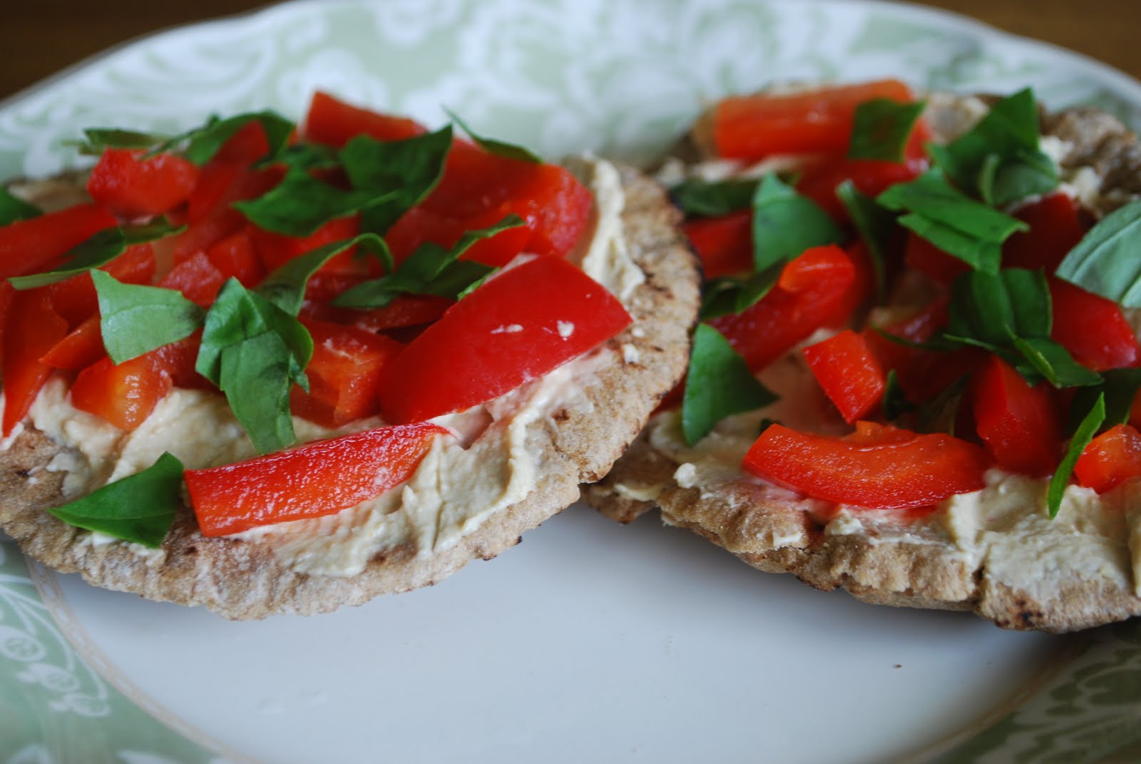 In the Making... Open Faced Hummus Pita Sandwiches