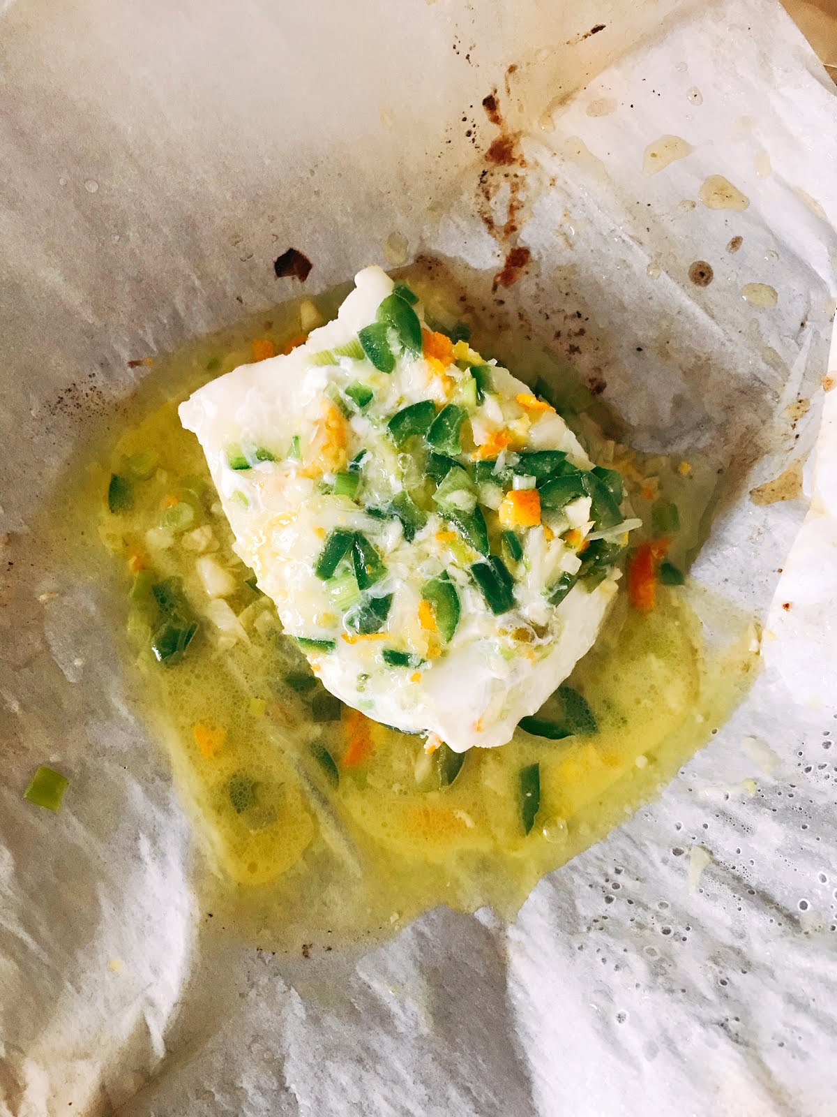 Citrus Butter Sea Bass in Parchment Chef Jen