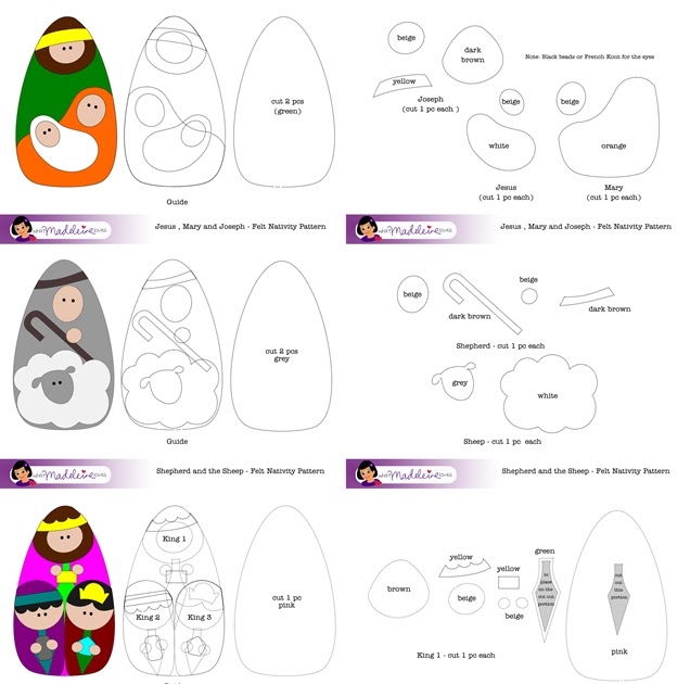 what madeleine loves Felt Nativity Set Pattern Free Download