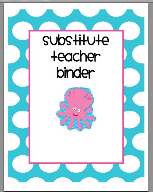 substitute binder creating & teaching