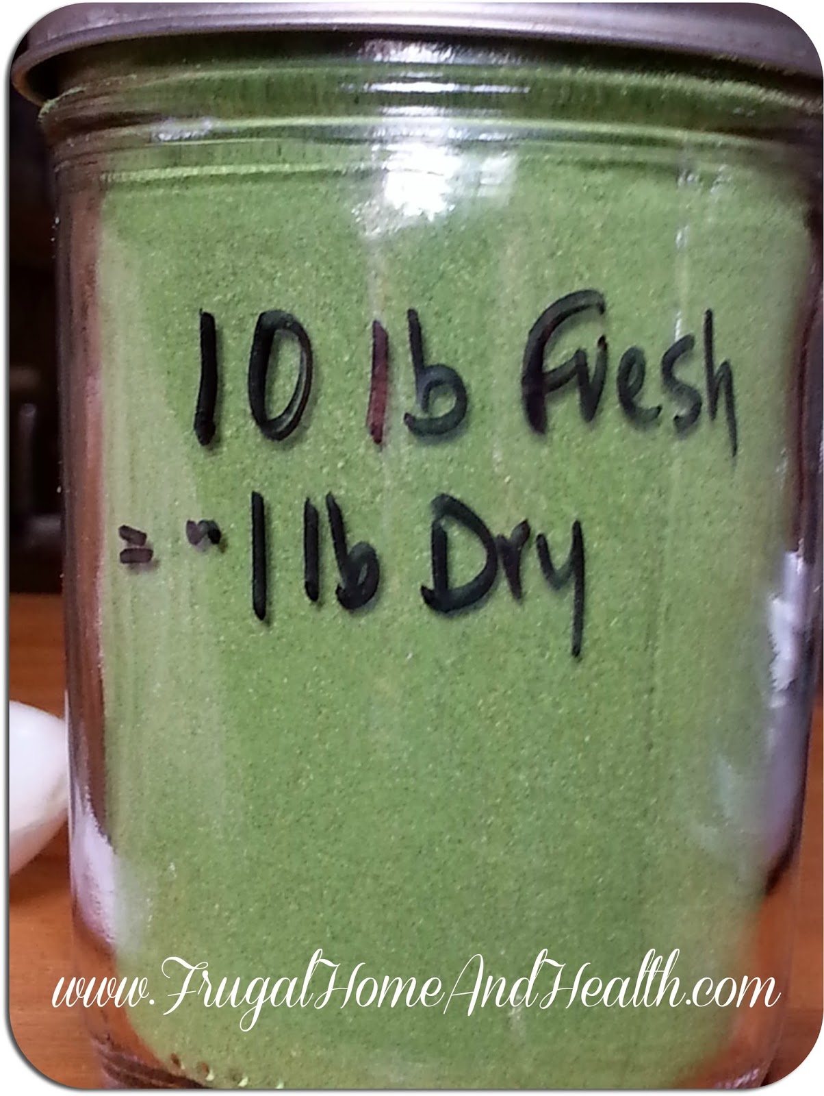 Frugal Home and Health Homemade Green Powder for Smoothies and Washing