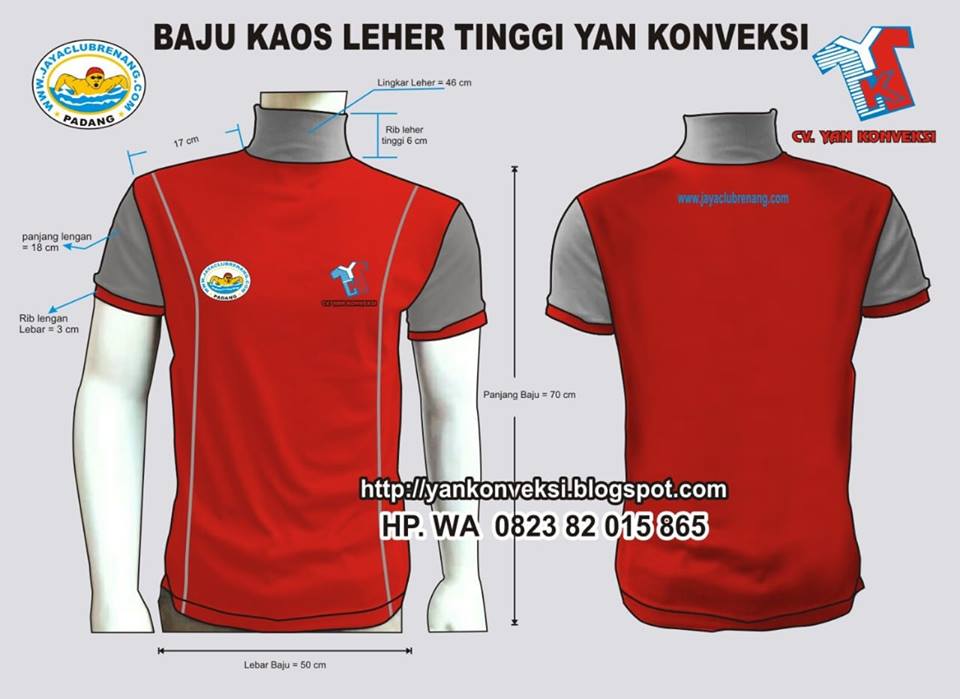 BAJU KAOS LEHER TINGGI YAN KONVEKSI