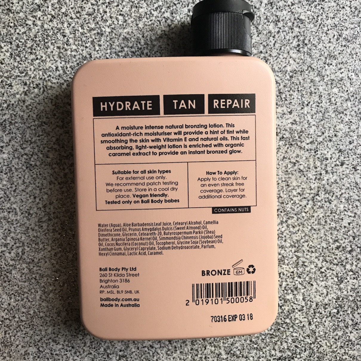 Runnergirl Training Product Review Bali Body Bronzing Lotion