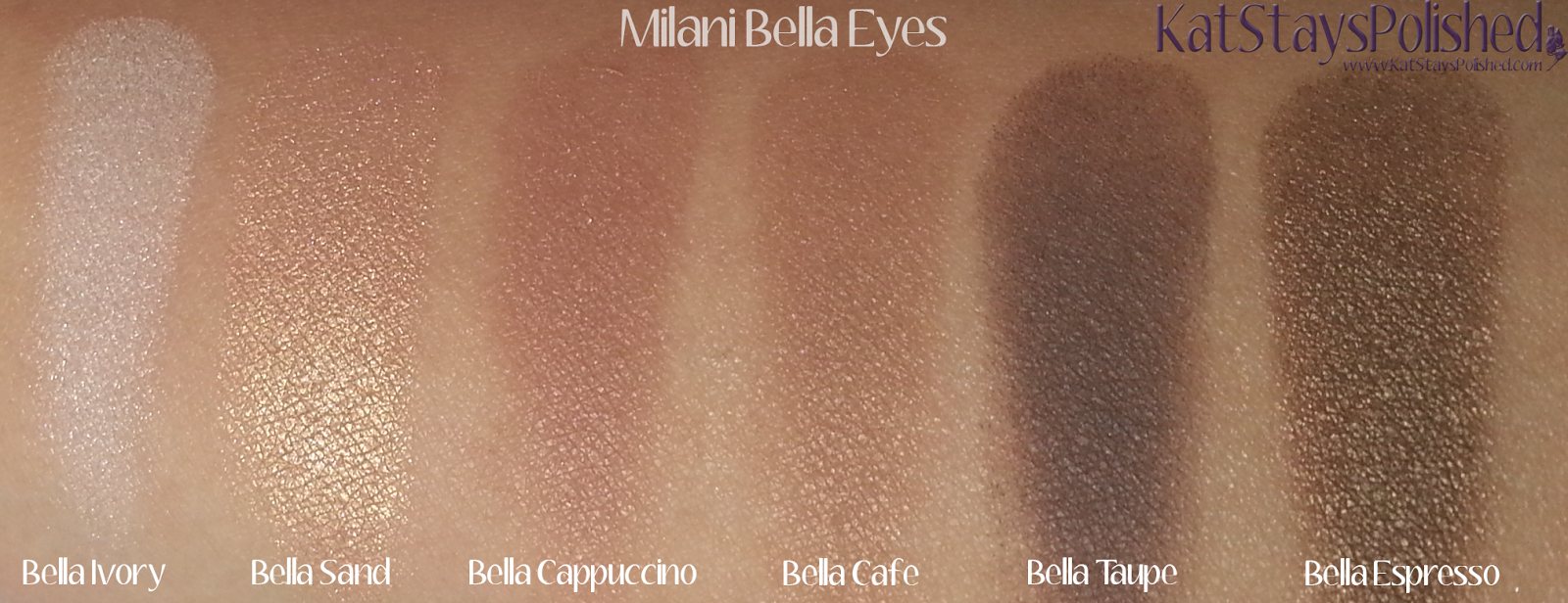 Milani Bella Eyes Gel Powder Eye Shadow - Swatches 01-06 | Kat Stays Polished