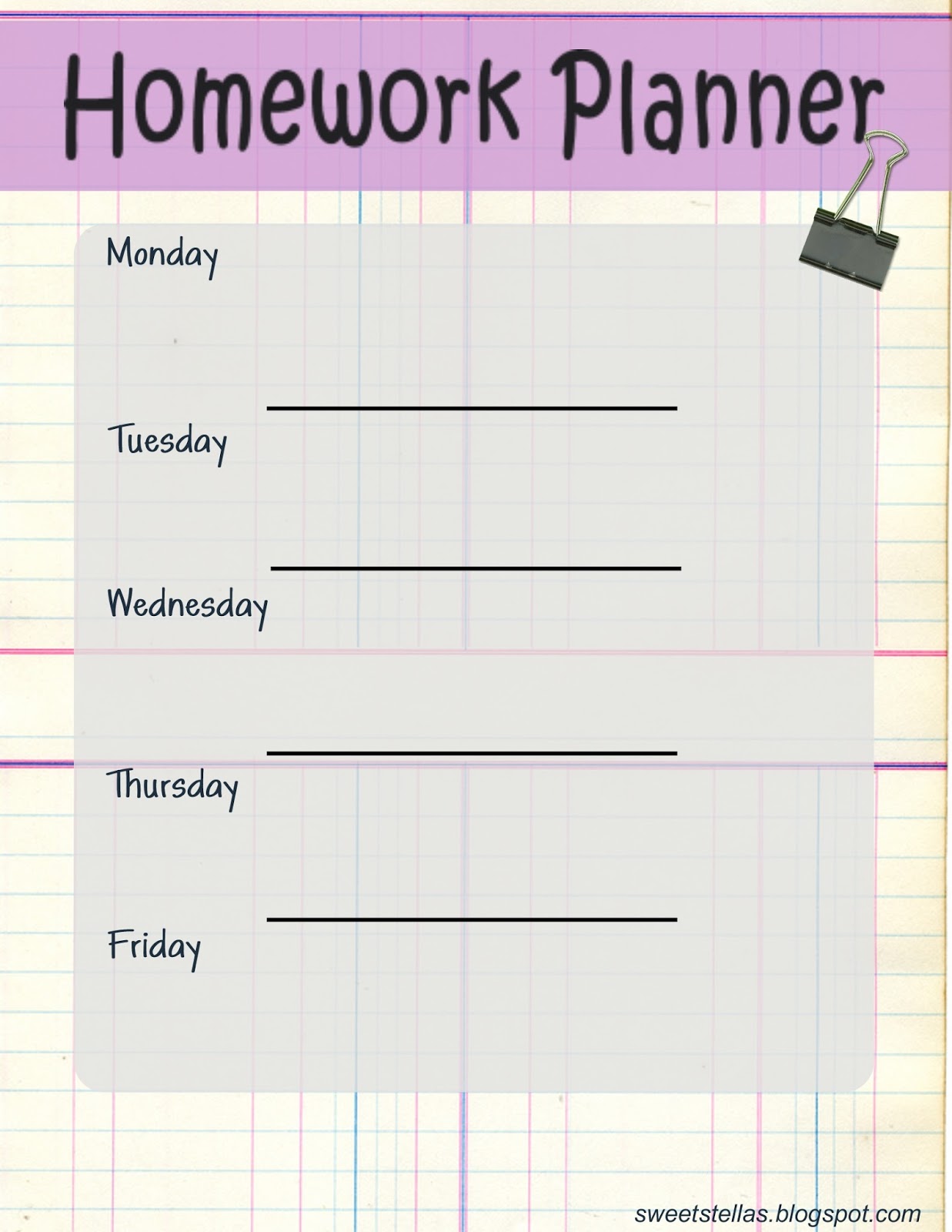 17 best ideas about homework planner printable on 