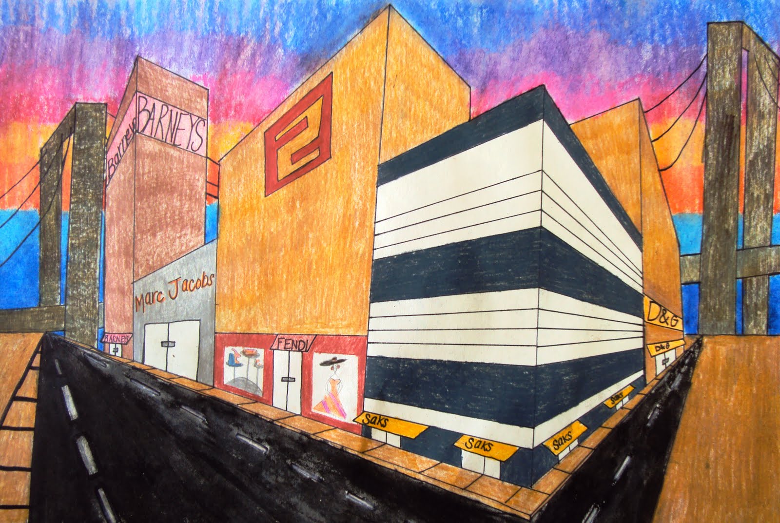 Art 1: Two Point Perspective City