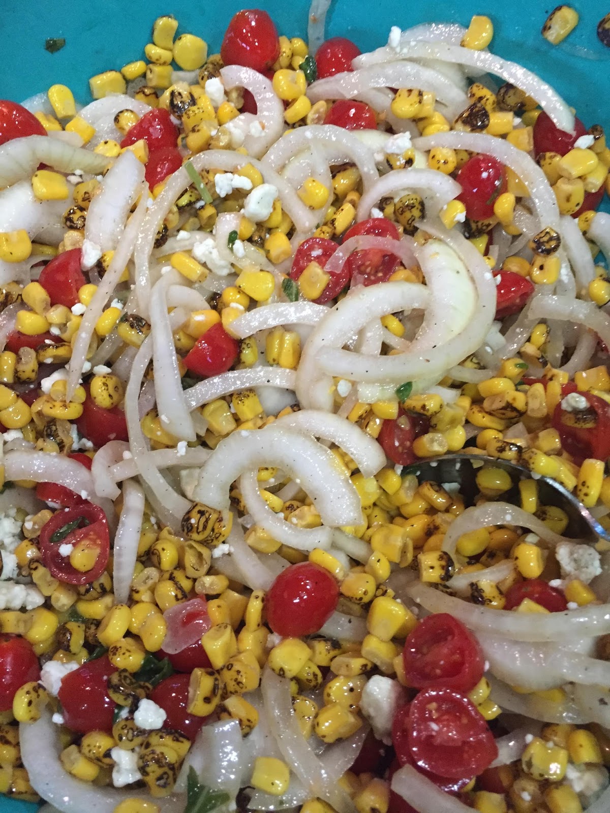 You Go Girl! Corn, Tomato and Onion Summer Salad