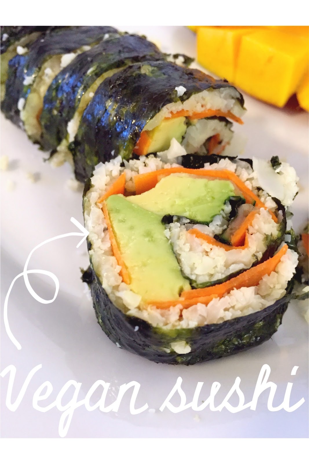 the peachy kitchen Vegan sushi with cauliflower rice!