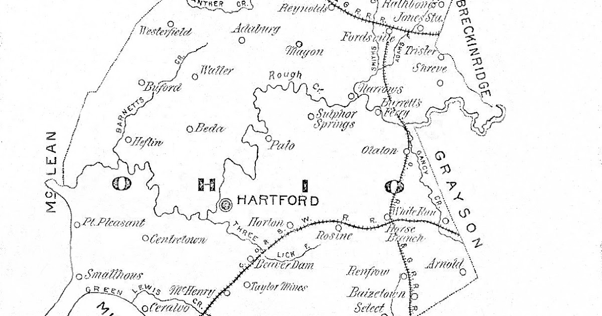 Maps of Ohio County, KY 1890 Map