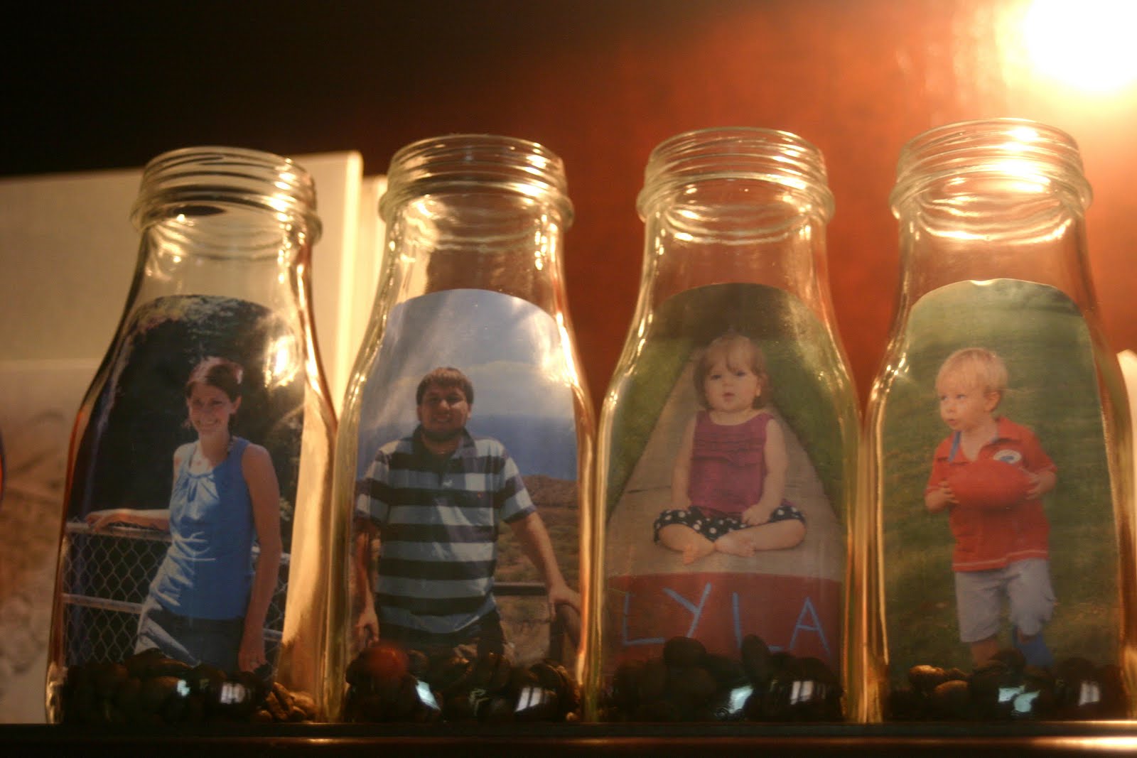 "Lines Across" Glass Bottle Picture Frames