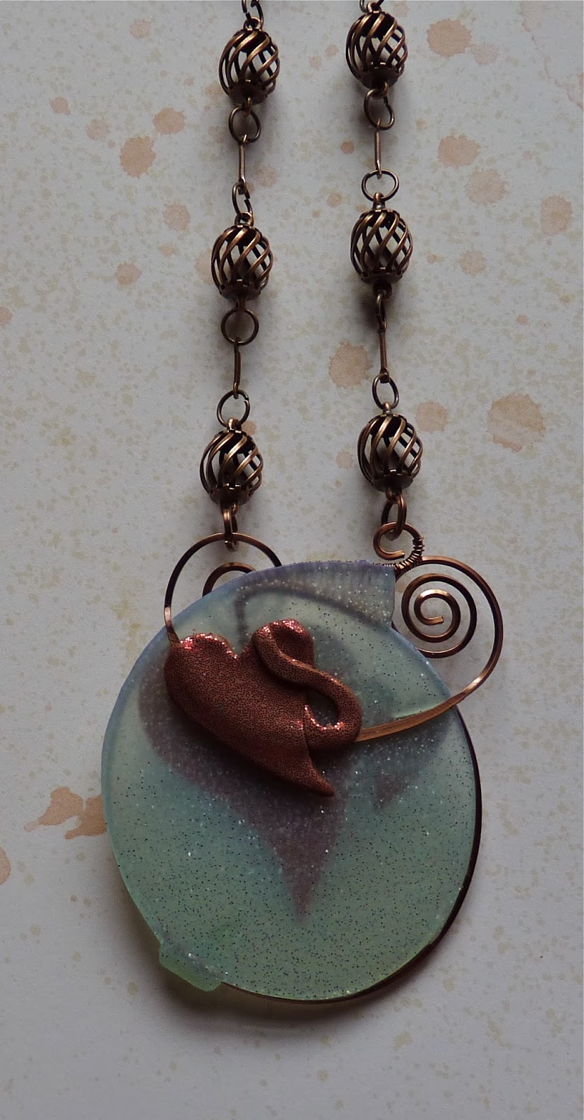 Knightwork Playing with Clay Mixed Media Polymer Clay & Wire Necklace