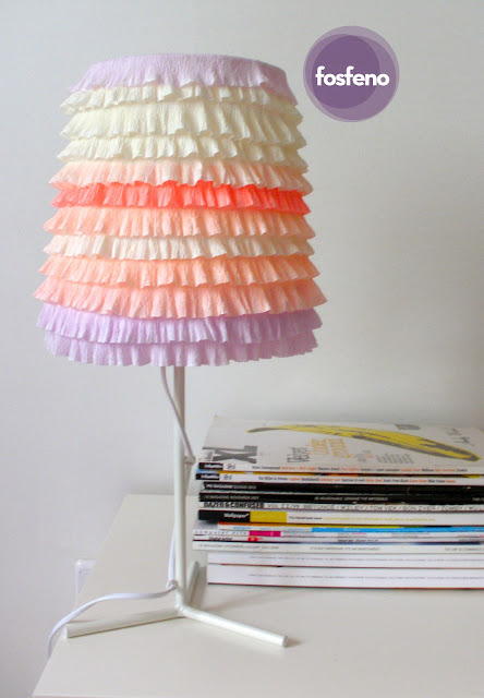 fosfeno candeeiro de mesa com franjinhas papel crepe