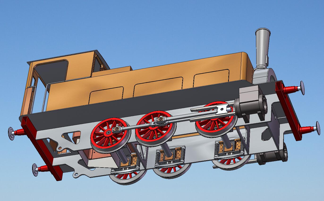 Württembergische T3 The axle boxes, horn blocks and springs.