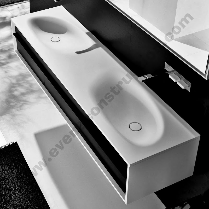 Falper Shape Bathroom Furniture Integrated Cabinets Basins Double title=