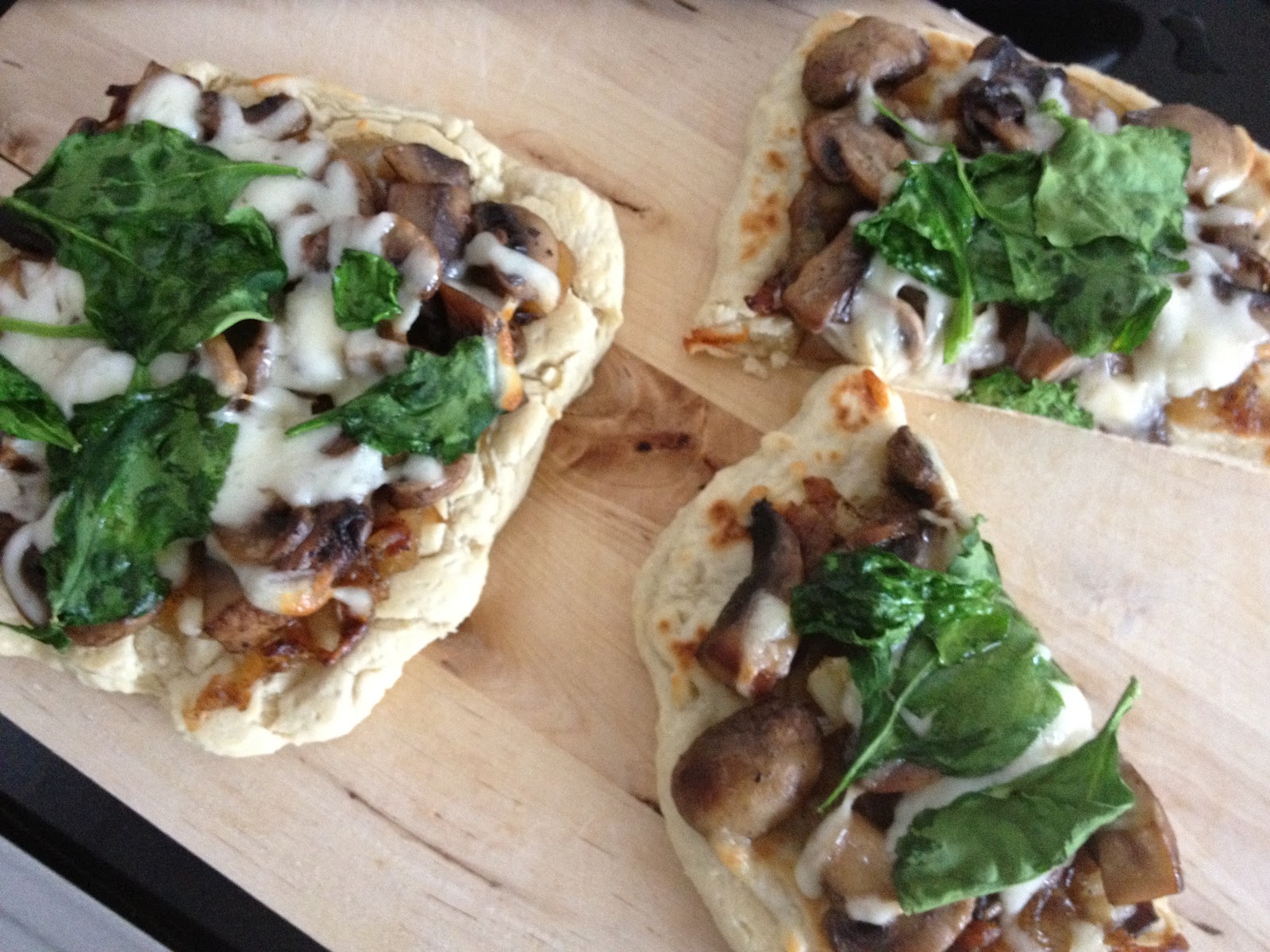Whisking Through Life Spinach Mushroom Onion Flatbread