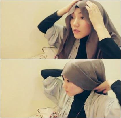 Tutorial Gaya Hijab Simple dengan Scarf Satin Segi Empat 1 Tutorial Gaya Hijab Simple dengan Scarf Satin Segi Empat 1