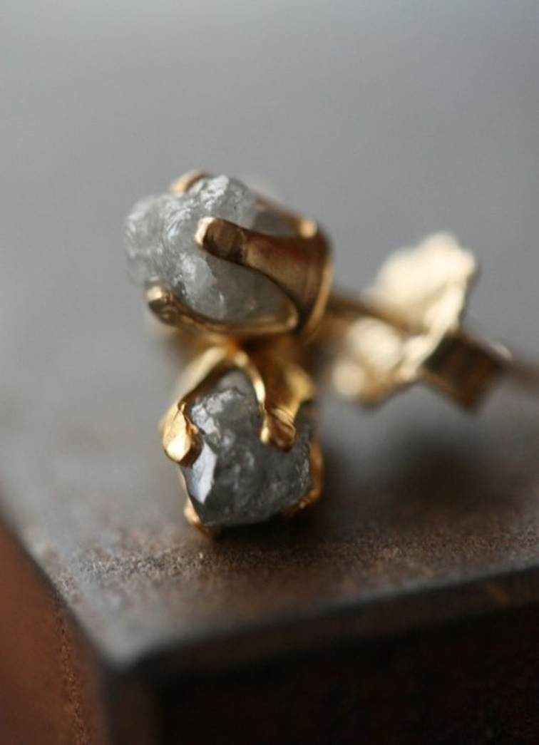 Raw Diamond Studs Raw Diamond Studs