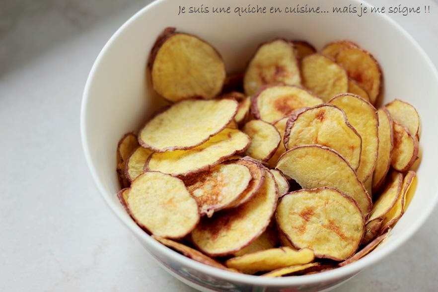 Je suis une quiche en cuisine... mais je me soigne !! Chips maison au microondes... oui oui