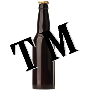 beer bottle and trademark symbol