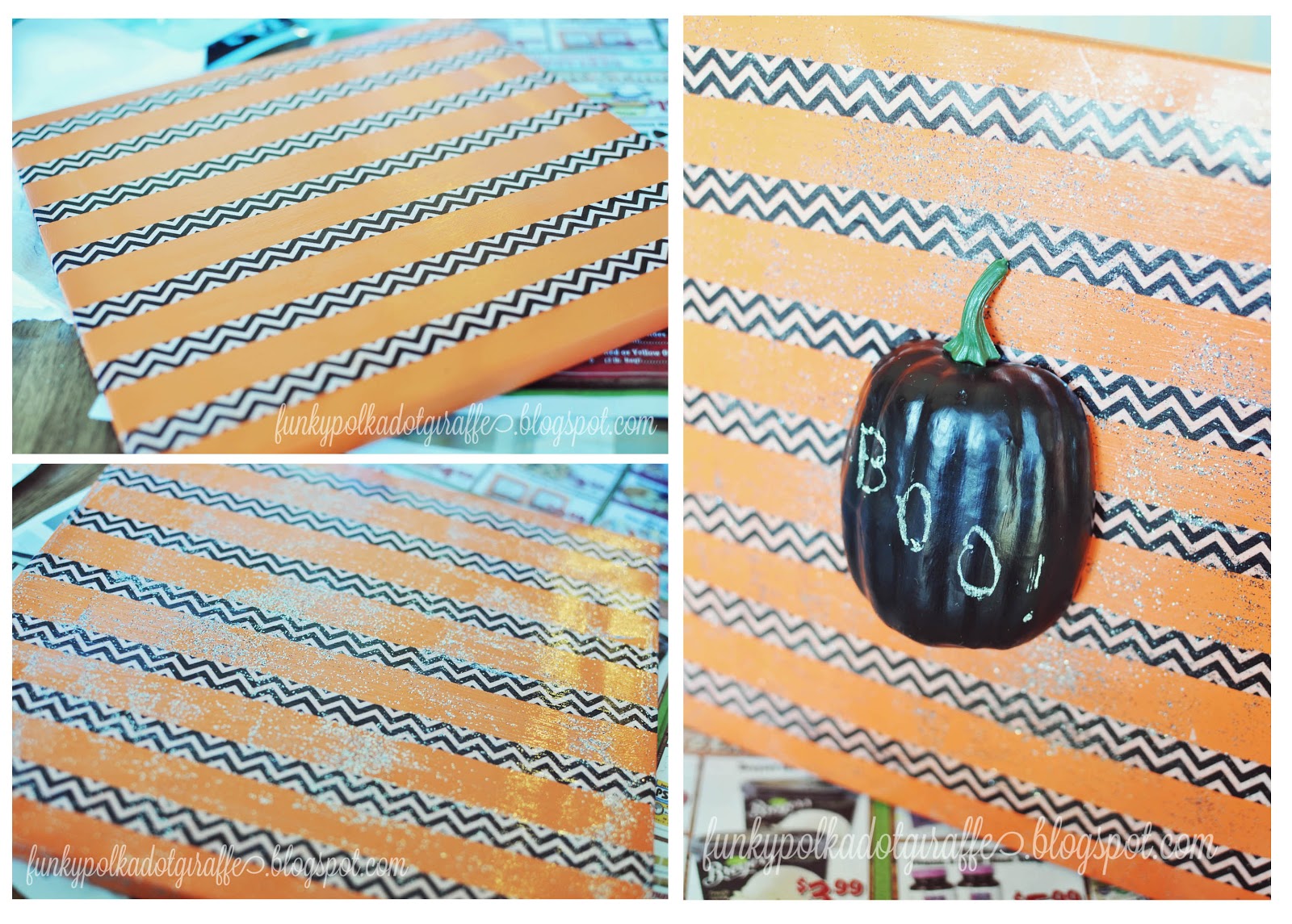 Funky Polkadot Giraffe Tutorial DIY Halloween Canvases