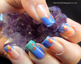 Bright Floral French Tip Festival Nail Art