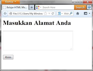 Belajar HTML Membuat Text Area Belajar HTML Membuat Text Area