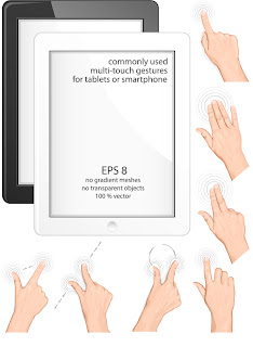 タッチスクリーン ジェスチャー ipad touch screen gestures イラスト素材