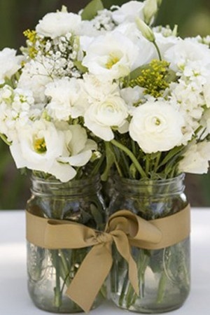 mason jar centerpieces centerpiece week jars center remodeling yourself table flowers burlap bow vase decor rustic flower decorations gold setting