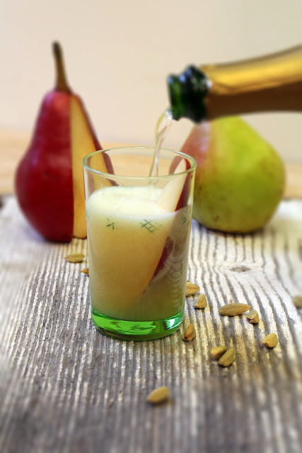 Sparkling Pear Ambrosia Cocktail 