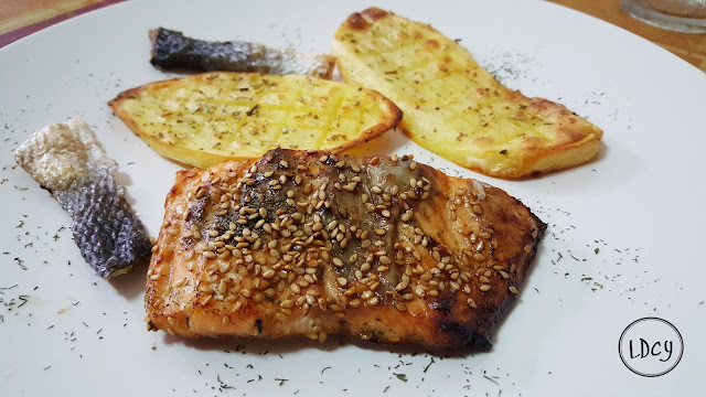 Salmón Al Horno Con Salsa De Soja Y Sésamo
