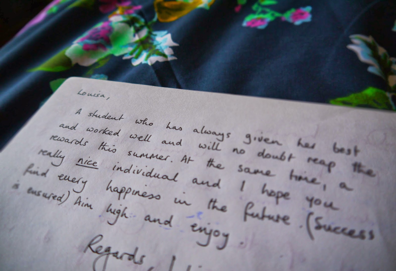 School leaving book notes
